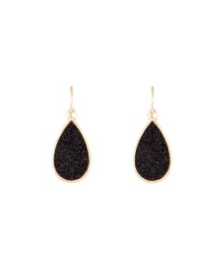 Black Glitter TearEarrings