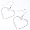Textured Heart Cut Out Drop Earring