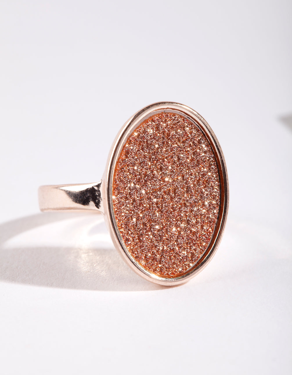 Rose Oval Glitter Paper Ring