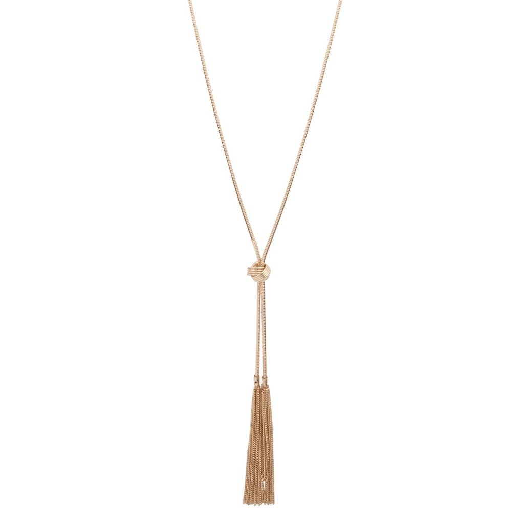 Lariat Knot & Tassel Necklace