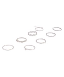 Diamond Cut Twist Ring 8-Pack