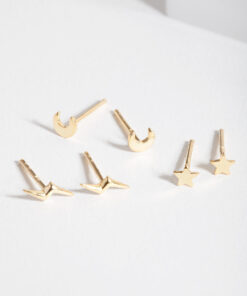 Celestial Stud Earrings Trio