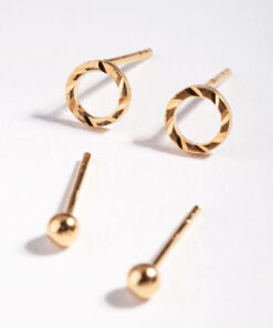 Textured Circle Stud Earring Pack