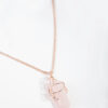 Rose Curled Rose Quartz Stone Necklace