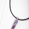 Rhodium Wire Wrap Amethyst Stone Necklace