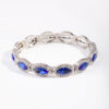 Rhodium Marquise Blue Stretch Bracelet