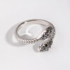 Gunmetal Crystal Snake Ring
