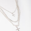 Mix Chain Cross 4-row Necklace