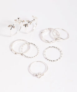 Leaves Ring Stack 8-Pack