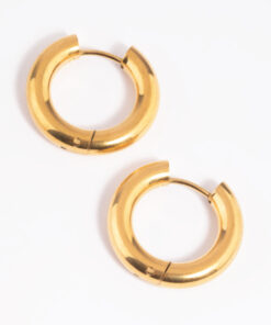 Stainless Steel Thick Hoop Earrings