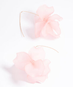 Pink Frosted Flower Drop Earrings