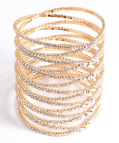 Cross Over Eight Row Cuff Bracelet