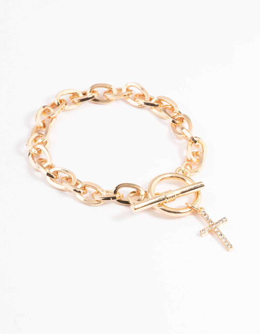 Open Circle & Bar Cross Bracelet