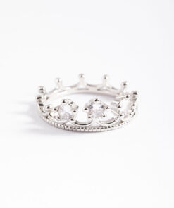 Rhodium  Crown Ring