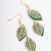 Green Filigree Petal Earrings