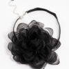 Black Fabric Small Rose Decor Choker