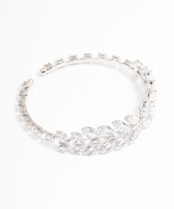 Rhodium  Statement Marquise Wrist Cuff