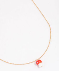 Mini Mushroom Pendant Necklace