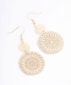 Glitter Paper Flower Drop Earrings