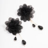 Black Layered Flower Earrings