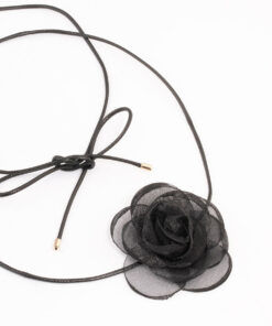 Black Mesh Thin Rope Choker