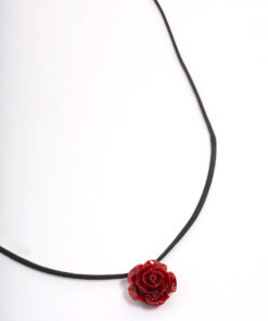 Cord Rose Acrylic Short Necklace