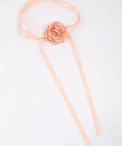 Blush Fabric Mini Ribbon Flower Choker
