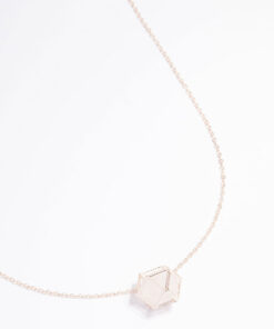 Rose Clear Quartz  Shard Cage Necklace