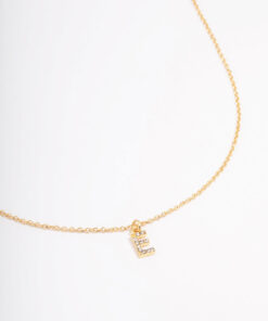 Letter E Initial Pendant Necklace