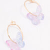 Rose Butterfly Hoop Earrings