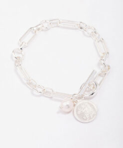 Chunky Coin & Pearl Bracelet