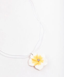 Rhodium Rope Frangipani Short Necklace