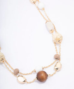 Double Chain Beaded Necklace