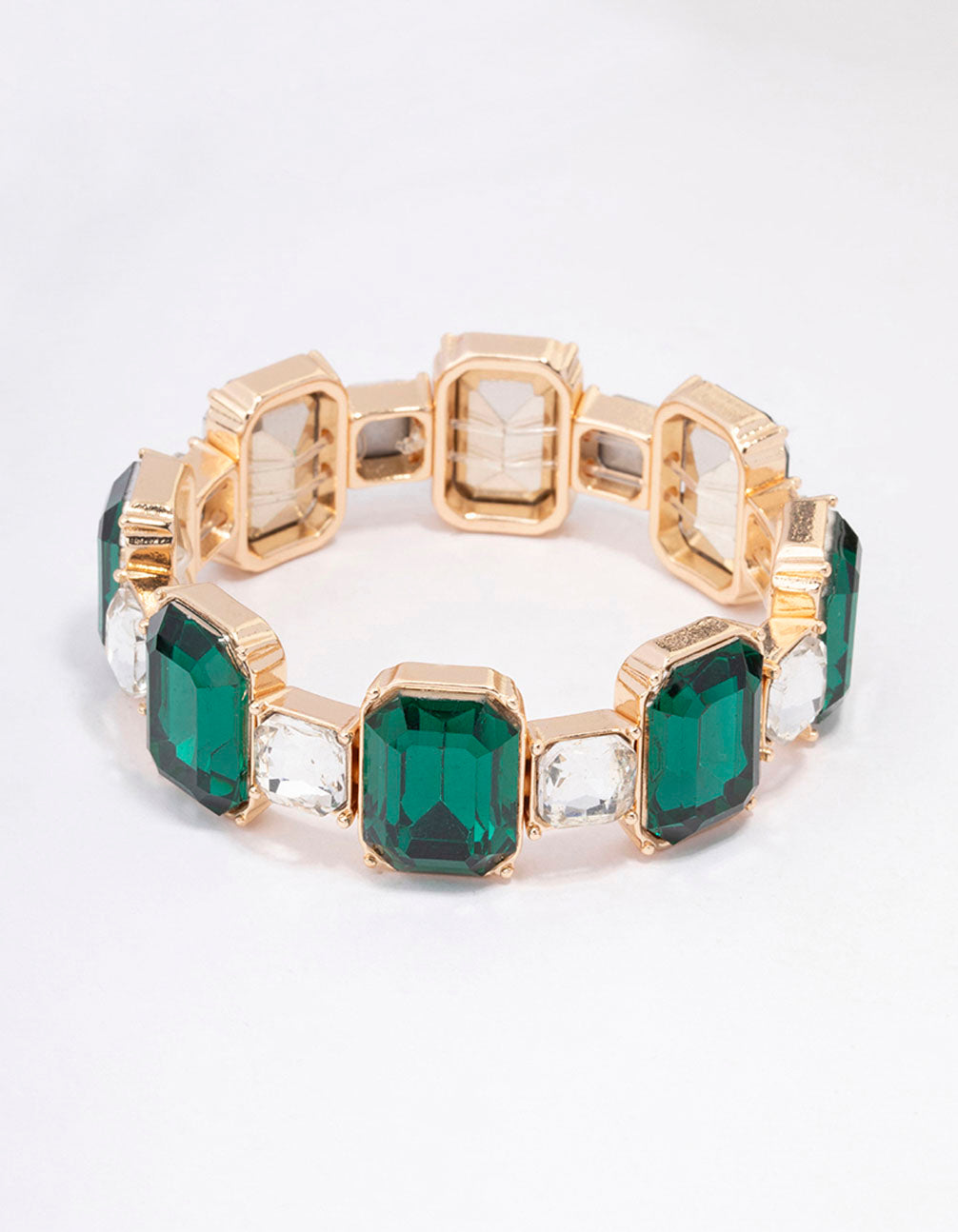 Hexagon Emerald Stone Stretch Bracelet