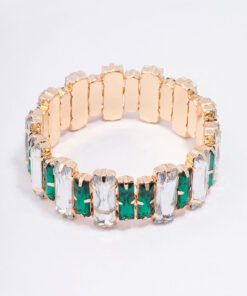 & Green Rectangle Stretch Bracelet