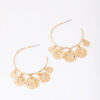 Coin Droplet Hoop Earrings