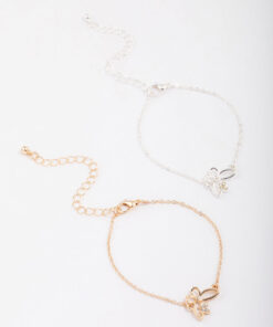 & Two-Toned Butterfly Bracelet Pack
