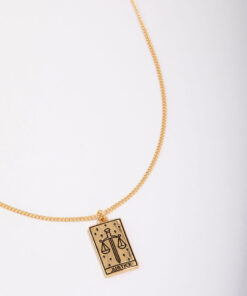 Justice Tarot Card Pendant Necklace