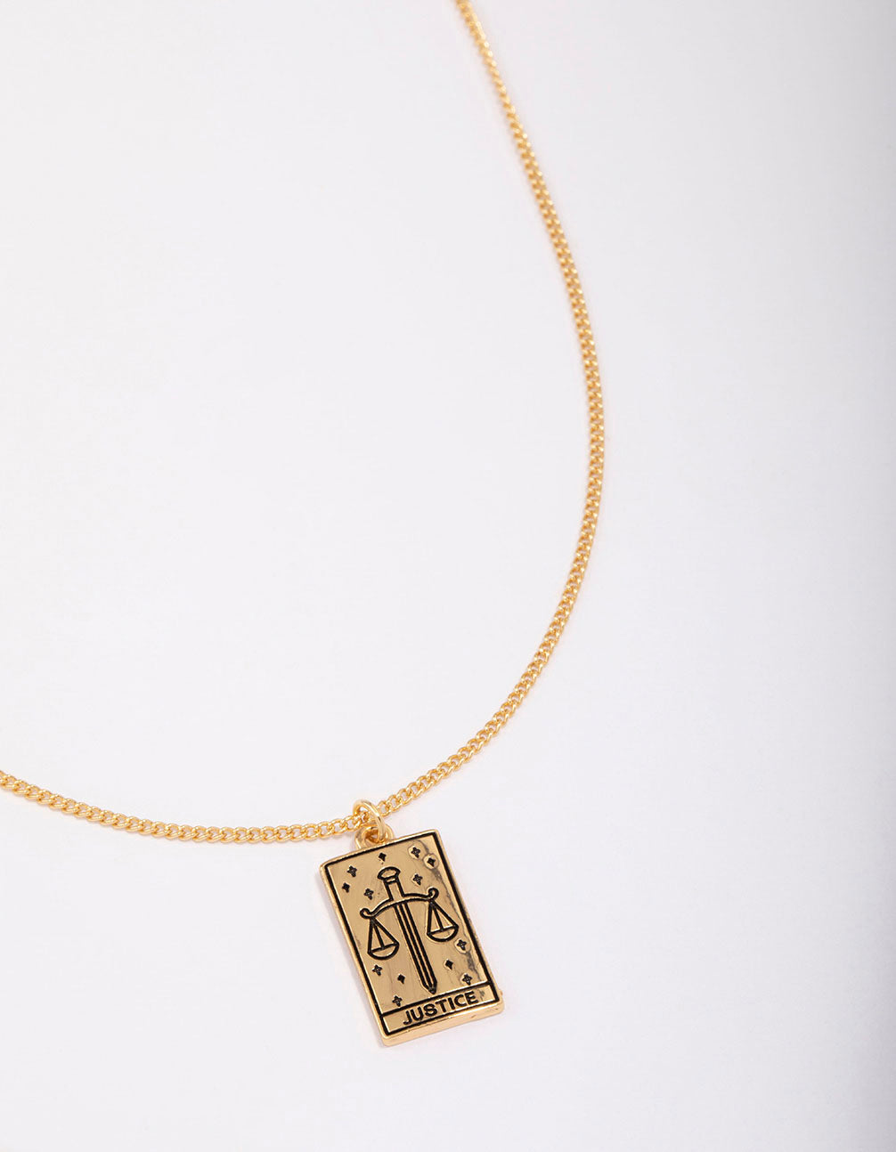 Justice Tarot Card Pendant Necklace