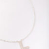 Letter L Pave Pendant Initial Necklace