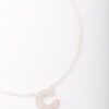 Letter C Pave Pendant Initial Necklace
