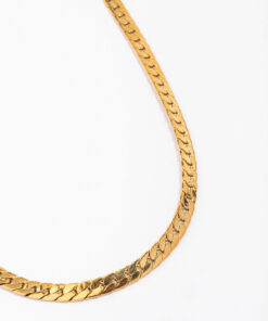 Stainless Steel Flat Curb Chain Necklace