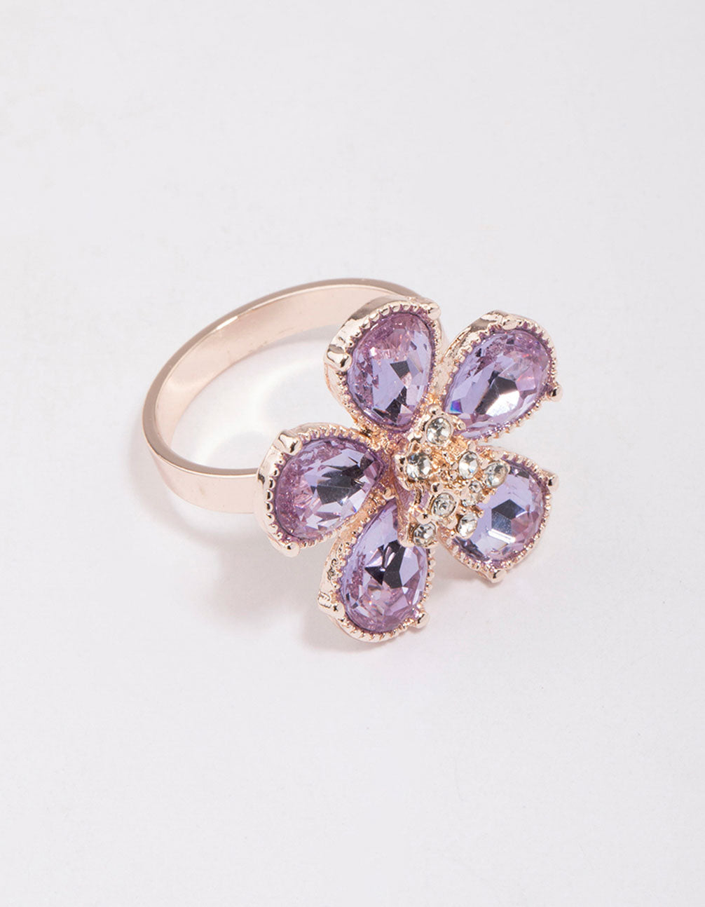 Rose Lilac Flower Petal Ring