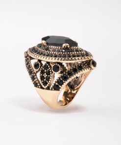 & Black Grand Marquise Cocktail Ring