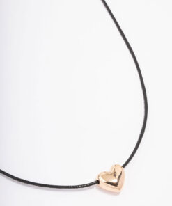 Threaded Heart Cord Pendant Necklace