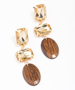 Rectangle Wooden Earrings