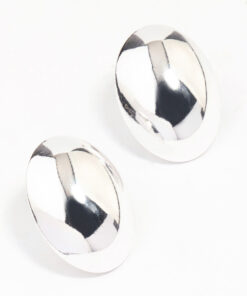 Egg-Shaped Dome Stud Earrings