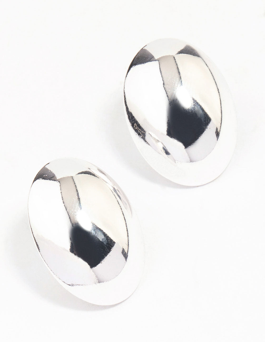 Egg-Shaped Dome Stud Earrings