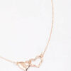 Rose Solid Interlocking Heart Pendant Necklace