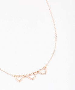 Rose Cut Out Heart Pendant Necklace